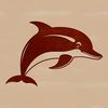 Dolphin Portrait in Watercolor Style A realistic illustration of a dolphin in the ocean, suitable for use as vector art.
