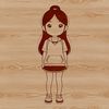 Simple Line Art Girl A young female figure in simple line art style, suitable for vector design and cutting machine applications.