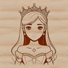 Female character illustration, royalty-themed clip art in vector format.