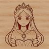 SVG design of a young female character, ideal for digital crafting projects.