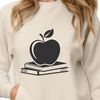 Teacher and Student Learning Together Illustrated educational template featuring a student using an Apple device in a classroom setting.