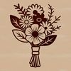 Free SVG Clip Art Flowers A colorful arrangement of flowers in a decorative vase, suitable for various occasions and designs.