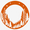 Vector Graphic of a Dense Forest Scene A detailed vector illustration of a lush forest with tall trees and dense foliage.