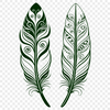 Cleanly Designed Feather Illustration An illustration of a single feather with clean lines and simple design.