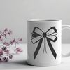 A decorative bow made up of curved lines and shapes, suitable for gift wrapping or crafting.