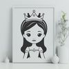Medieval Princess Clip Art Design A young princess character in a medieval-inspired outfit.