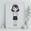 Clean Design SVG Image Collection A young girl illustrated in a clean vector style.