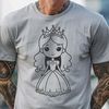 Illustrative SVG design featuring a young female princess character.