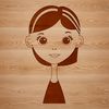 A young female character created as vector art.
