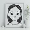 Cute Vector Portrait A young girl illustration created as an SVG file for various uses.