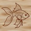 Stylized Goldfish Graphic Design Element A stylized representation of a goldfish suitable for digital design.