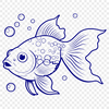Golden Aquatic Companion A stylized digital illustration of a golden-colored fish with scales and fins.