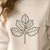 A detailed illustration of a single leaf with clean lines and precise shapes, suitable for digital design and printing.
