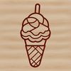 Free Ice Cream Illustration A colorful illustration of a cone filled with ice cream, suitable for use in digital designs and print projects.