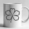 Simple Clover Leaf Vector Graphics A single white clover-shaped leaf with three pointed lobes, ideal for vector design and cut-out projects.