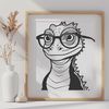Cartoon Lizard Wearing Glasses SVG A cartoon lizard wearing a pair of glasses, illustrated in vector format.