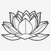 Elegant Floral Symbol Illustrative representation of a lotus flower, a symbol often used in various religious contexts.