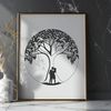 Intertwined Love Tree SVG A tree with intertwined branches, symbolizing a loving couple.
