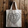 Beautiful Interlocking Patterns An intricately designed mandala heart shape made from interlocking patterns and curves.
