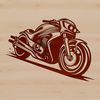 A detailed illustration of a motorcycle, suitable for vector design projects.