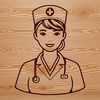 Female Healthcare Worker SVG Image A female figure in a nurse's uniform, designed as vector art for various uses.
