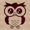 An illustration of a cute owl, suitable for use in digital designs.