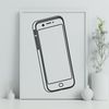 A digital representation of a modern smartphone with clean lines and minimalist design.