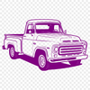 Free 2D Pickup Truck Design A 2D illustration of a pickup truck, suitable for vector graphic design and cutting machine projects.
