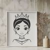 A young female character dressed as a princess, suitable for crafting or design projects.