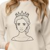 Royal Female Icon SVG A female figure dressed in royal attire, ideal for vector art projects.