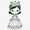 Royal Girl Vector Clip Art A young female princess figure created in vector art, suitable for various cutting machines like Cricut or laser cutter.
