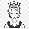 Royally Designed SVG Illustration Digital drawing of a girl in a royal dress, created as a scalable graphic.