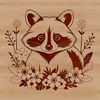 An intricately designed vector raccoon image suitable for various applications including commercial and personal use.