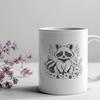 Adorable Masked Bandit with Floral Touch A playful raccoon surrounded by a subtle floral pattern.