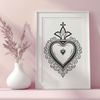 Beautiful Sacred Design Elements SVG Graphics Illustration of a heart with sacred design elements in SVG graphics.