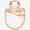 Leafy Forest Friend Clip Art A colorful illustration of a salamander sitting on a leafy surface.