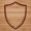 A metallic shield with a textured design, suitable for vector art and cutting machine projects.