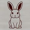 A simple illustration of a sitting rabbit.