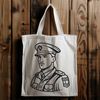 Detailed Military Costume Design A detailed illustration of a man in military attire.