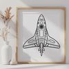 Orbital Spaceship Design Vector A detailed illustration of a futuristic spaceship in orbit around a planet, suitable for vector art and design projects.