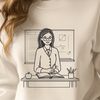 Beautiful Teaching Image A professional illustration of a woman in a teaching role, suitable for educational resources and designs.
