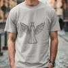 A stylized design of an angel with wings, created using scalable graphics technology.