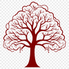 A stylized illustration of a tree with roots and branches, suitable for various graphic design applications.