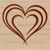 Beautiful Geometric Love Symbol A simple geometric shape in the form of a heart, suitable for design projects.