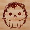 Adorable Hedgehog SVG Icon A small, endearing hedgehog with a cute facial expression, suitable for use in digital designs.