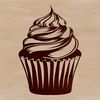 Delicious Treat Graphic Design A colorful cupcake illustration with frosting and sprinkles, suitable for digital use in designs.
