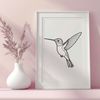 Flying Hummingbird Vector Graphic A colorful illustration of a hummingbird in flight, suitable for vector graphics and digital designs.