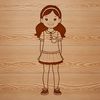 An illustration of a girl in simple line art style suitable for various design applications.