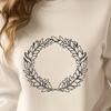 Customizable Wreath Template in Vector Format A floral design for a custom wreath created using vector graphics.