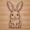 Easter Bunny SVG Clip Art A sitting rabbit with a cute expression, suitable for Easter-themed designs.